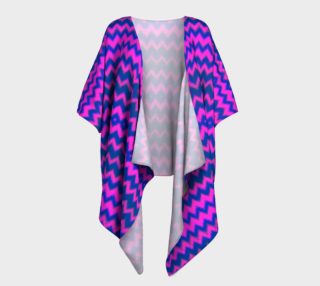 Pink and Blue Ombre Diamond Zigzag Draped Kimono preview