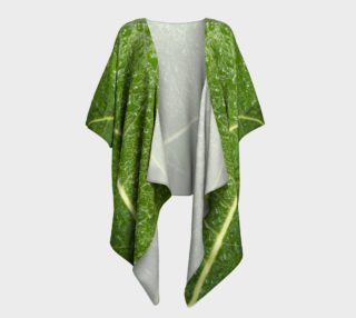 Aperçu de Green Leaf with Water Droplets Draped Kimono