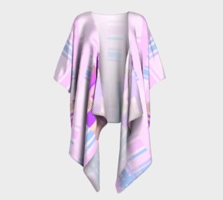Pink Plaid Patches Draped Kimono preview
