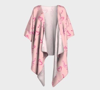 Aperçu de Pink Musical Draped Kimono