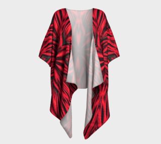 Red Tiger Stripes Draped Kimono preview