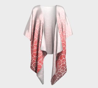 Ombre red and white swirls doodles Draped Kimono preview