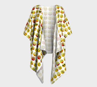 Aperçu de Emoji Faces White Background Draped Kimono