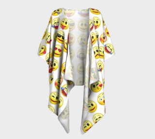 Aperçu de Big Emoji Faces White Draped Kimono