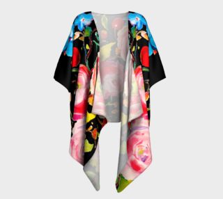 Rose Hip and Bellflower Draped Kimono Jacket preview