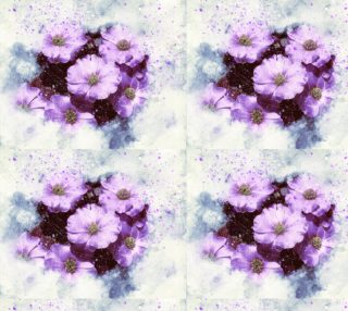 Six Purple Flowers Fabric preview