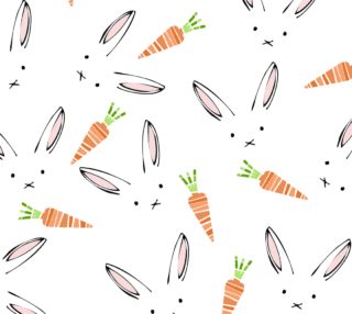 Easter Bunnies and Carrots Fabric preview