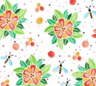 Cute Spring Flowers with Bees preview