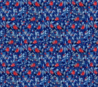 "The Bullfinches" birds pattern in blue & red, fiber art, wool painting aperçu