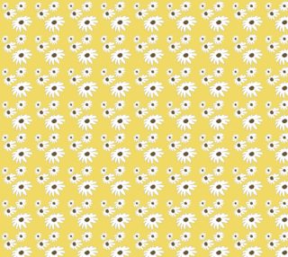 White Daisy with Brown Center Fabric preview