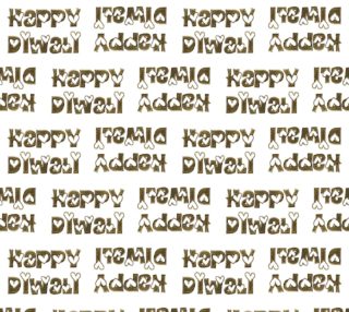 Festival of Lights Happy Diwali Greeting Typography Fabric preview