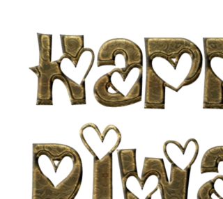 Festival of Lights Happy Diwali Greeting Typography Fabric preview