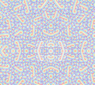 Rainbow and white swirls doodles Fabric preview