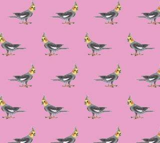 Cockateel birds pattern Fabric aperçu
