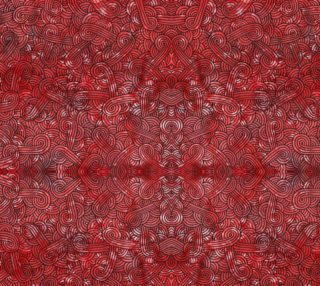 Red and black swirls doodles Fabric preview