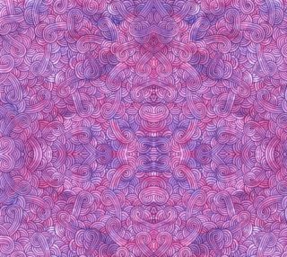 Neon purple and pink swirls doodles Fabric preview