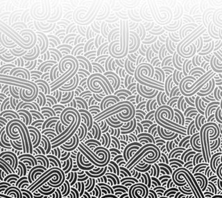 Ombre black and white swirls doodles Fabric preview