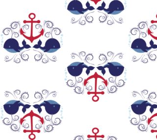 Aperçu de Anchor and Whales, Nautical Pattern