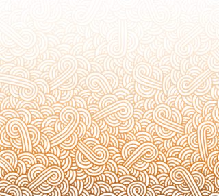 Gradient orange and white swirls doodles Fabric preview