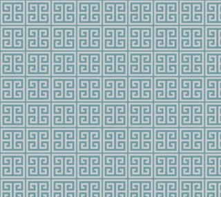 Dusky Blue Greek Key Pattern Fabric preview
