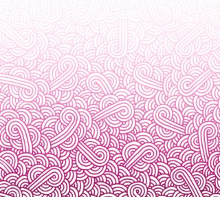 Gradient pink and white swirls doodles Fabric preview