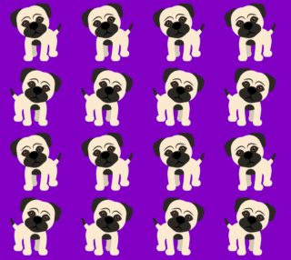 Adorable pugs on Purple background preview