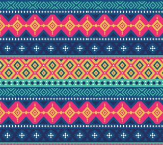 Bright Geometric Aztec Pattern - Pink, Blue, Aqua, Gold preview