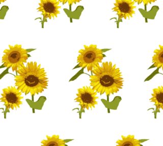 Aperçu de Sunflowers on White Background