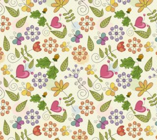 Super Cute Retro Mod Vintage Flowers, Hearts, Swirls preview