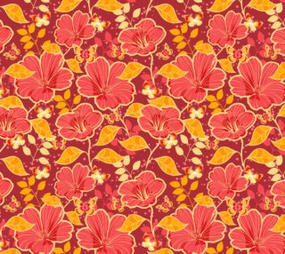 Gorgeous Vintage Floral in Pink, Orange, Coral aperçu
