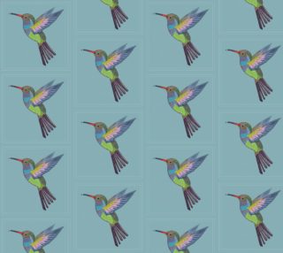 Hummingbird on Blue Background preview