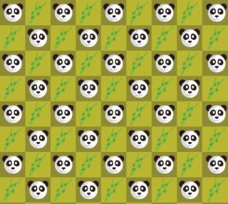 Panda and Bamboo on Green Background preview
