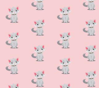 Cute Kitty on Pink Background preview