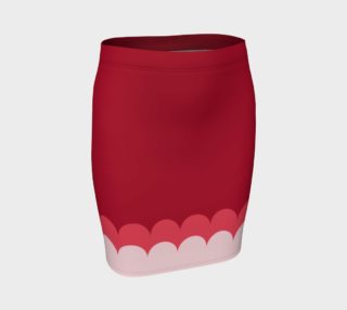 Aperçu de Pink Scallop Print Fitted Skirt