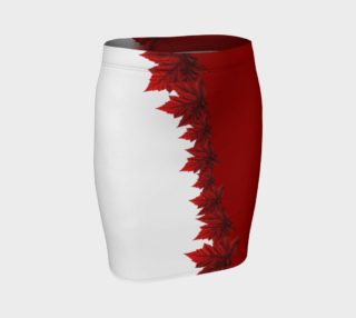 Canada Skirts Red Maple Leaf Fitted Skirts White preview