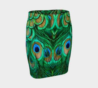 Peacock Feathers Reflection Fitted Skirt preview