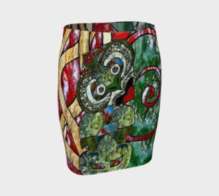 New Zealand Tiki Art Print Fitted Skirt preview