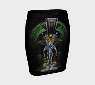 The Majesty Of Trilia Fractal Fantasy Portrait Fitted Skirt preview