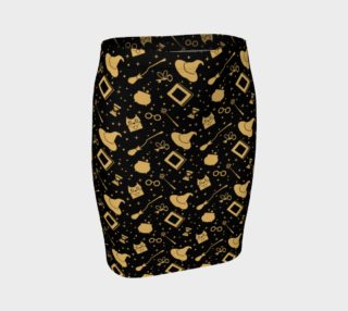 Magic symbols black fitted skirt preview