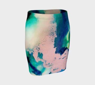 Pink Blue Marble Pattern - Fitted Skirt preview