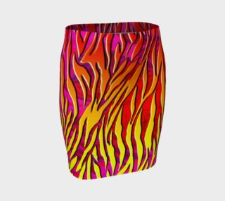 Hot Zebra Flames Retro Punk print skirt preview