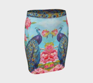 Peacock Floral Fantasy Fitted Skirt preview