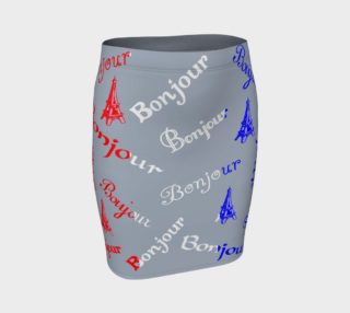 French Flag Bonjour Fitted Skirt preview