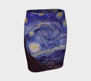 Vincent Van Gogh Starry Night Fitted Skirt preview