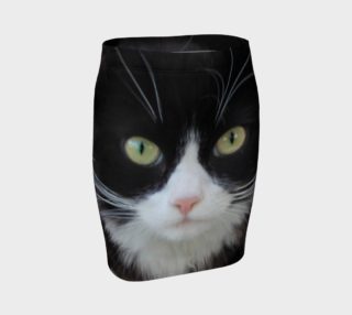 Black and white cat fitted skirt preview