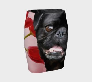 Black pug dog fitted skirt preview
