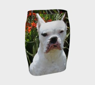 White boxer dog fitted skirt preview