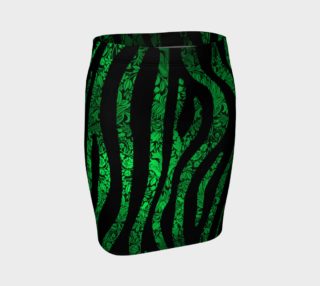 Green Zebra Damask Goth Skirt preview