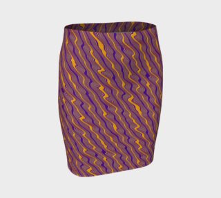 Orange and Purple Crazy Stripes Fitted Skirt preview