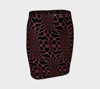 Aperçu de Black and Red Pineapple Twist Fitted Skirt